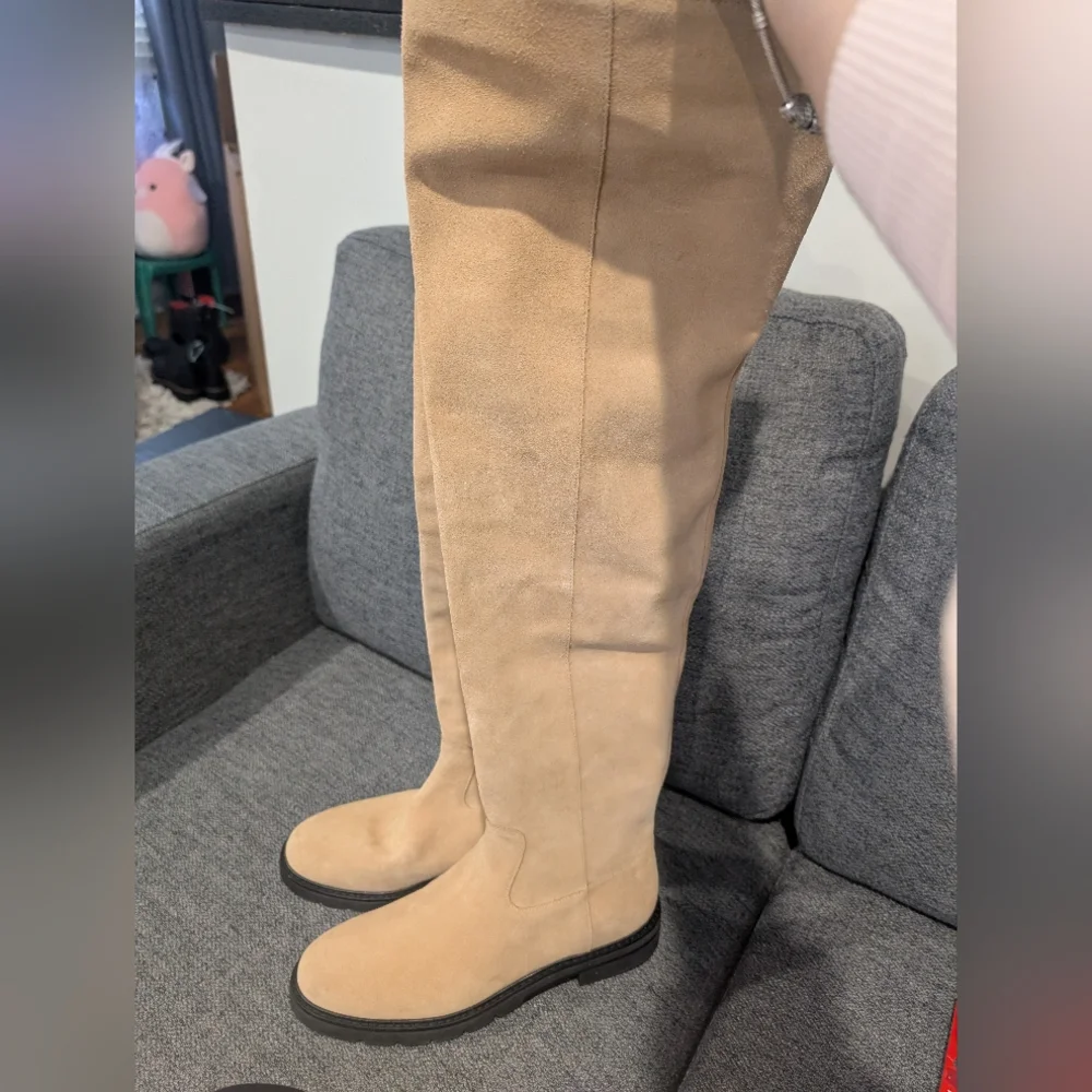 Stuart Weitzman Chicago Lug Suede Over-The-Knee Boot